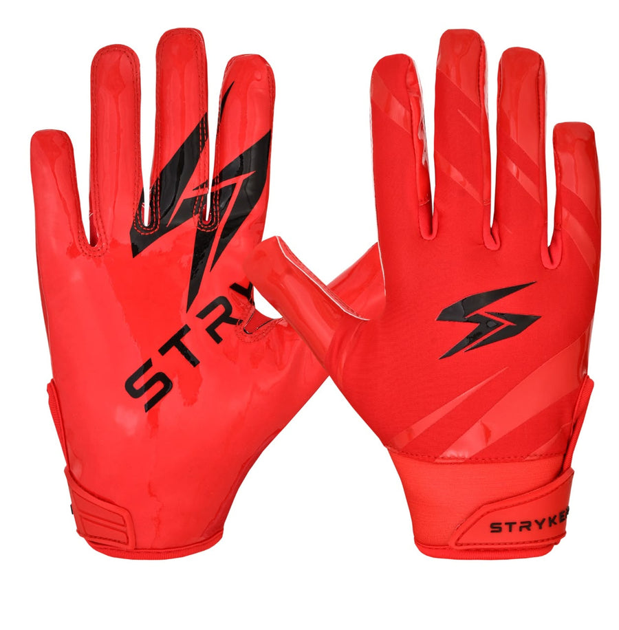 Red American Football Gloves – High Grip Receiver Gloves for Men & Youth